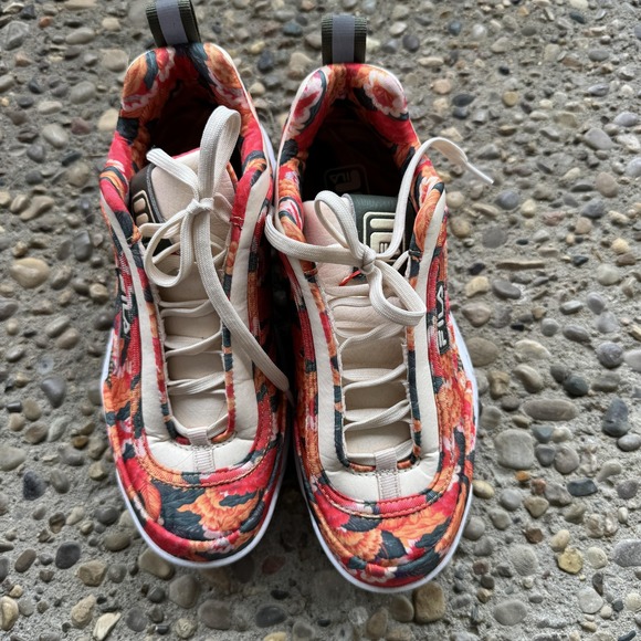 Fila Disruptor 2 Women’s Floral Textile Chunky Sneakers Size 7‎ Red Pattern - Picture 3 of 13